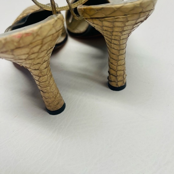 Yves Saint Laurent vintage snake print heels shoes size 7.5 - Picture 8 of 9